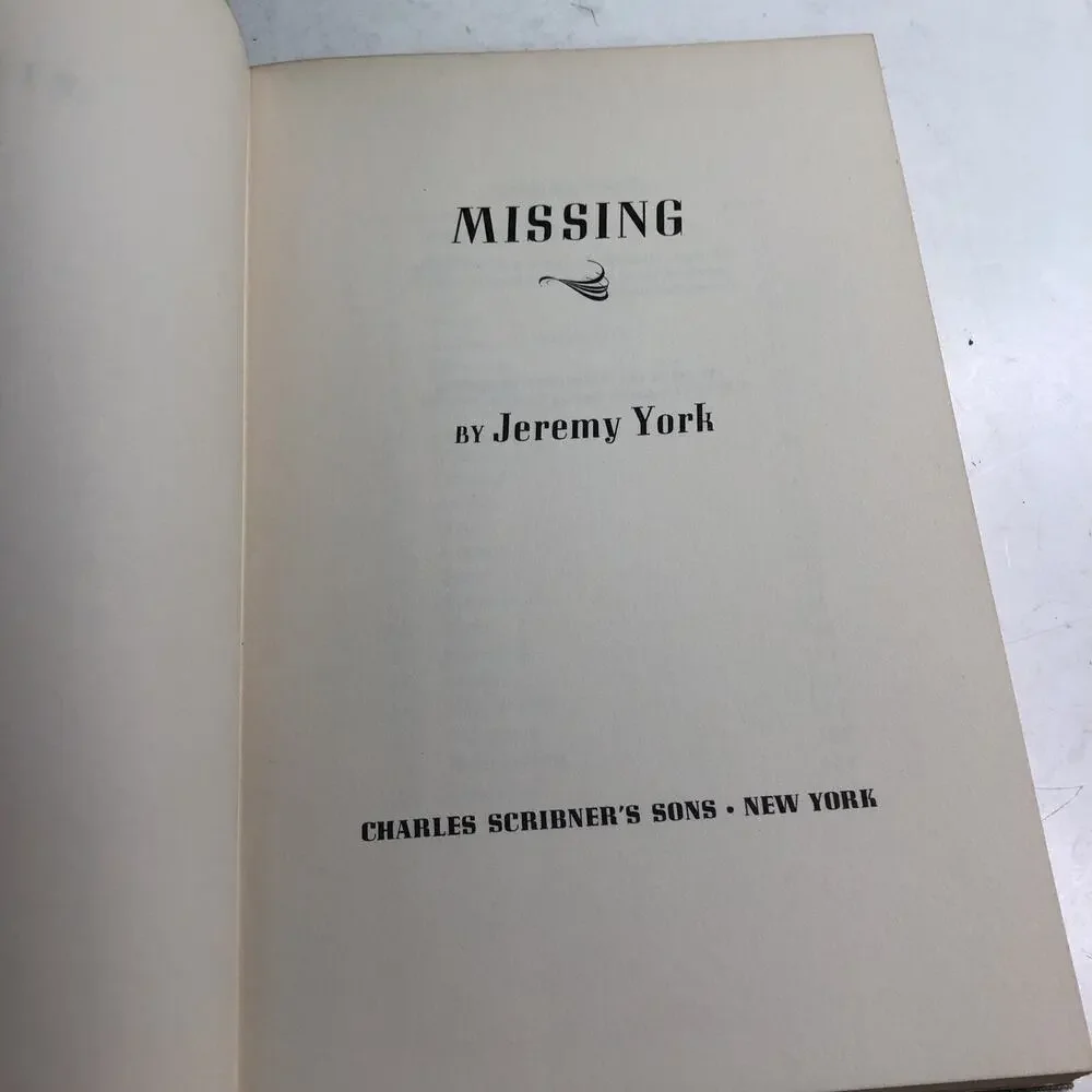 Jeremy York MISSING 1st Edition 1959 Hardcover Dust Jacket